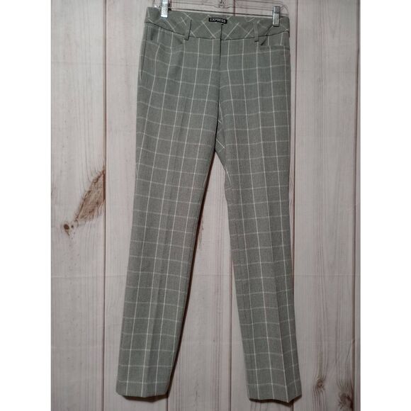 Express Pants Ladies 0‎ Regular Columnist Gray White - Picture 1 of 6